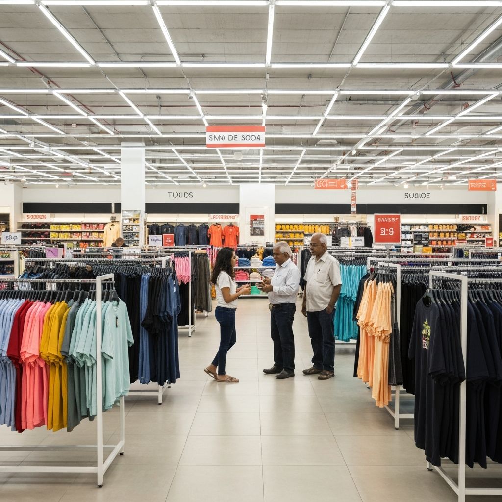 Interior da loja - seção de roupas